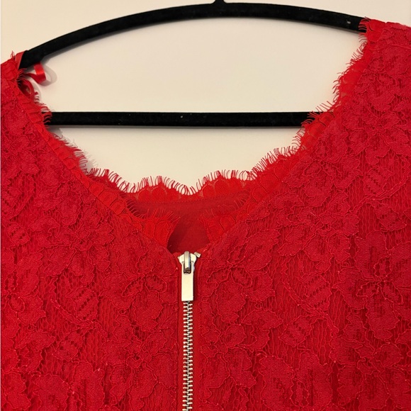 Diane Von Furstenberg Vibrant Red Lace Dress - Picture 6 of 6
